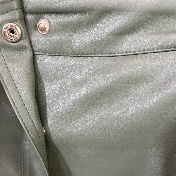 NWT Lulus Most Fab Vegan Leather Button-Front Mini Skirt Gray Various Sizes - Picture 4 of 13